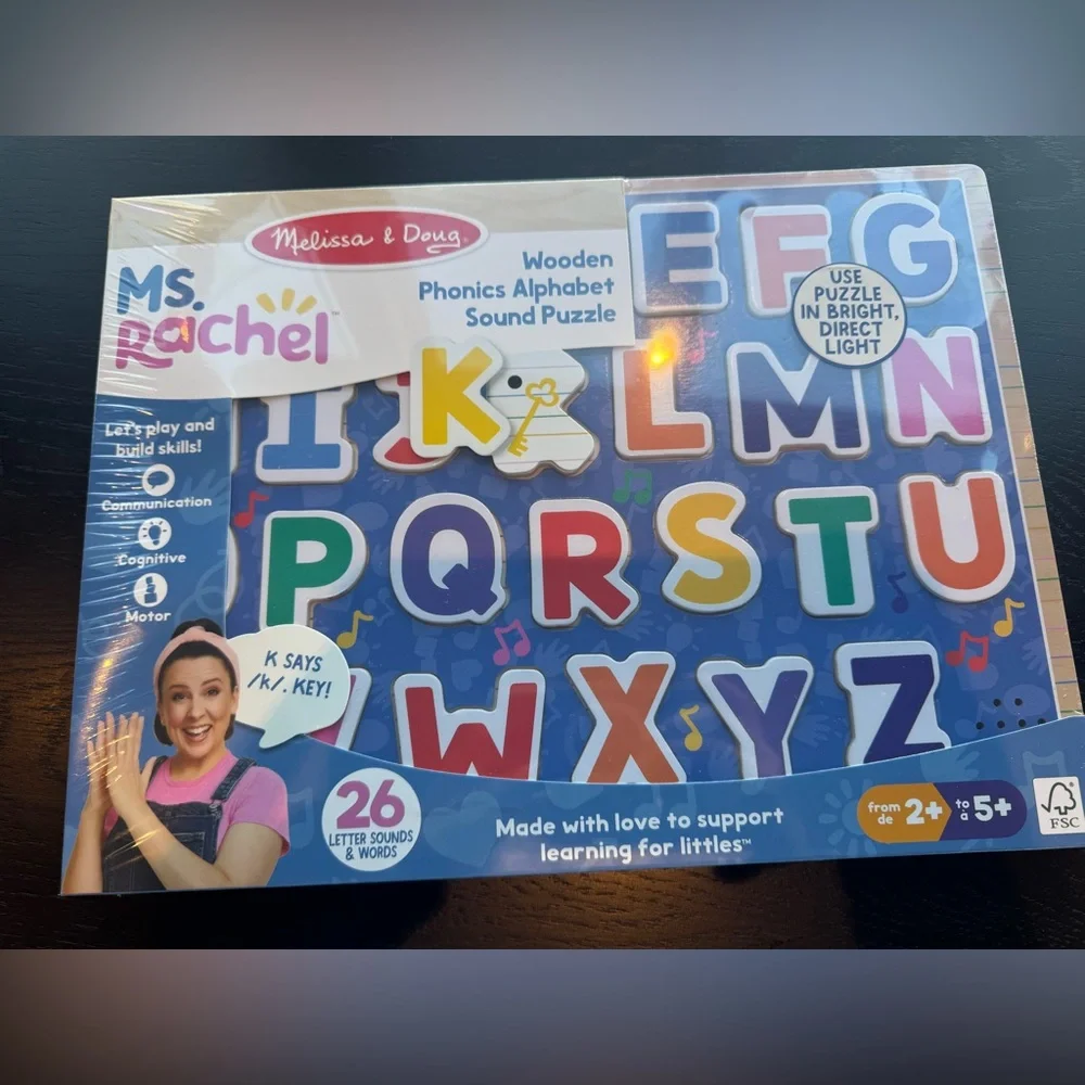 NWT Ms. Rachel™ Wooden Phonics Alphabet Sound Puzzle - 26 Pieces